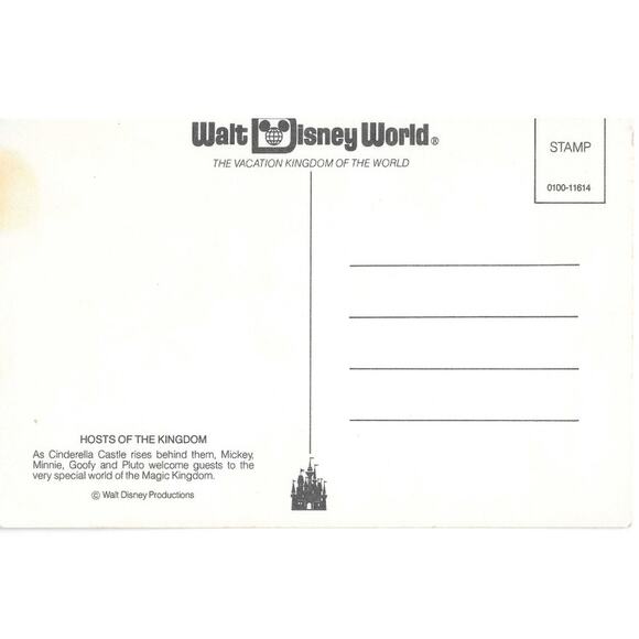 Hosts of the Kingdom Walt Disney World Minnie Mickey Goofy & Pluto Postcard - Picture 2 of 2